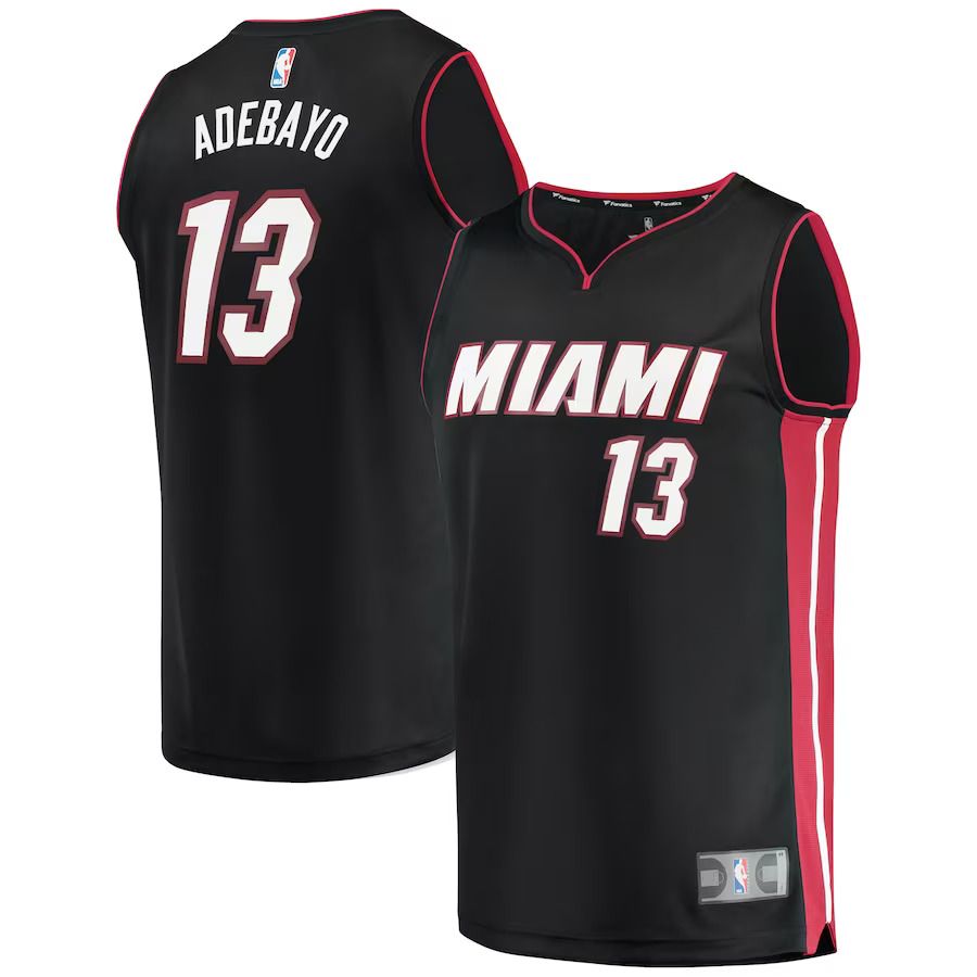 Men Miami Heat #13 Bam Adebayo Fanatics Branded Black Fast Break Replica Player NBA Jersey